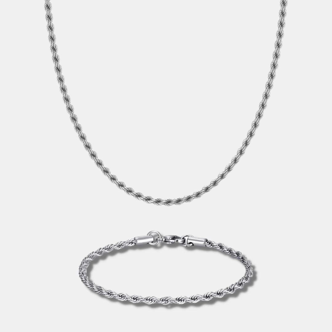 SILVER ROPE CHAIN BUNDLE - Orezza Jewelry