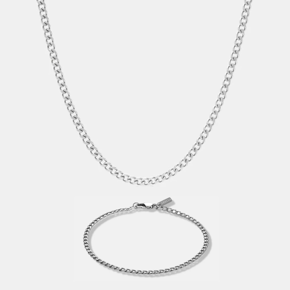 SILVER CUBAN CHAIN BUNDLE - Orezza Jewelry