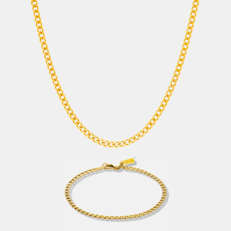 GOLD CUBAN CHAIN BUNDLE (SAVE 20%) - Orezza Jewelry