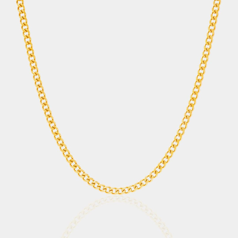 "CERUCCI" GOLD 3MM CUBAN CHAIN - Orezza Jewelry