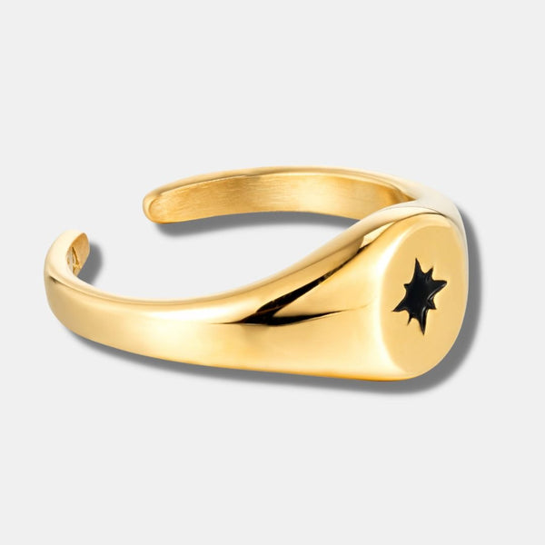 "STRELIA" GOLD SIGNET RING - Orezza Jewelry