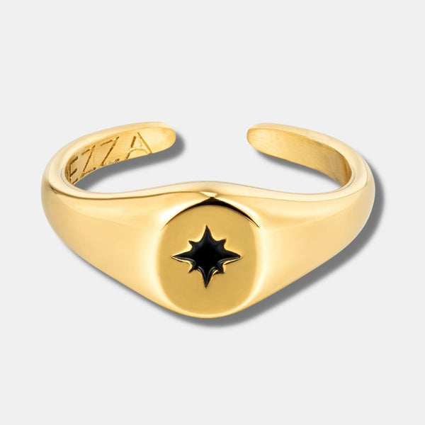 "STRELIA" GOLD SIGNET RING - Orezza Jewelry