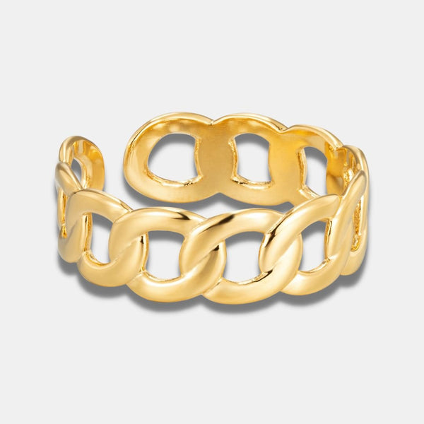 "ARUZZO" GOLD CUBAN RING - Orezza Jewelry