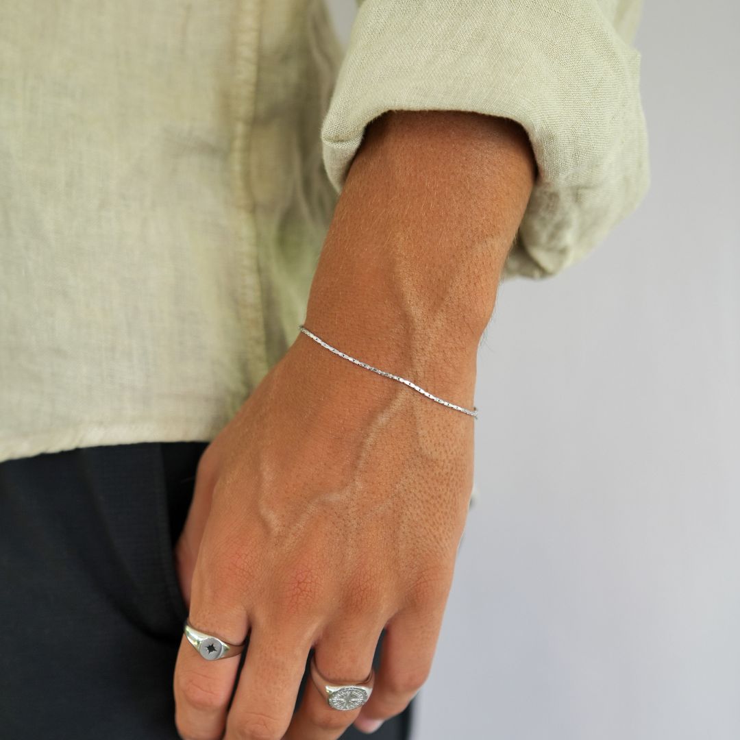 "ONZA" SILVER WIRE CHAIN BRACELET - Orezza Jewelry