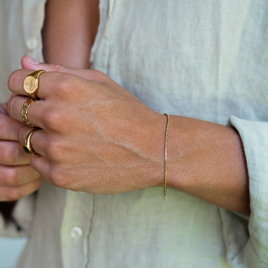 "ORAZZI" GOLD WIRE CHAIN BRACELET - Orezza Jewelry