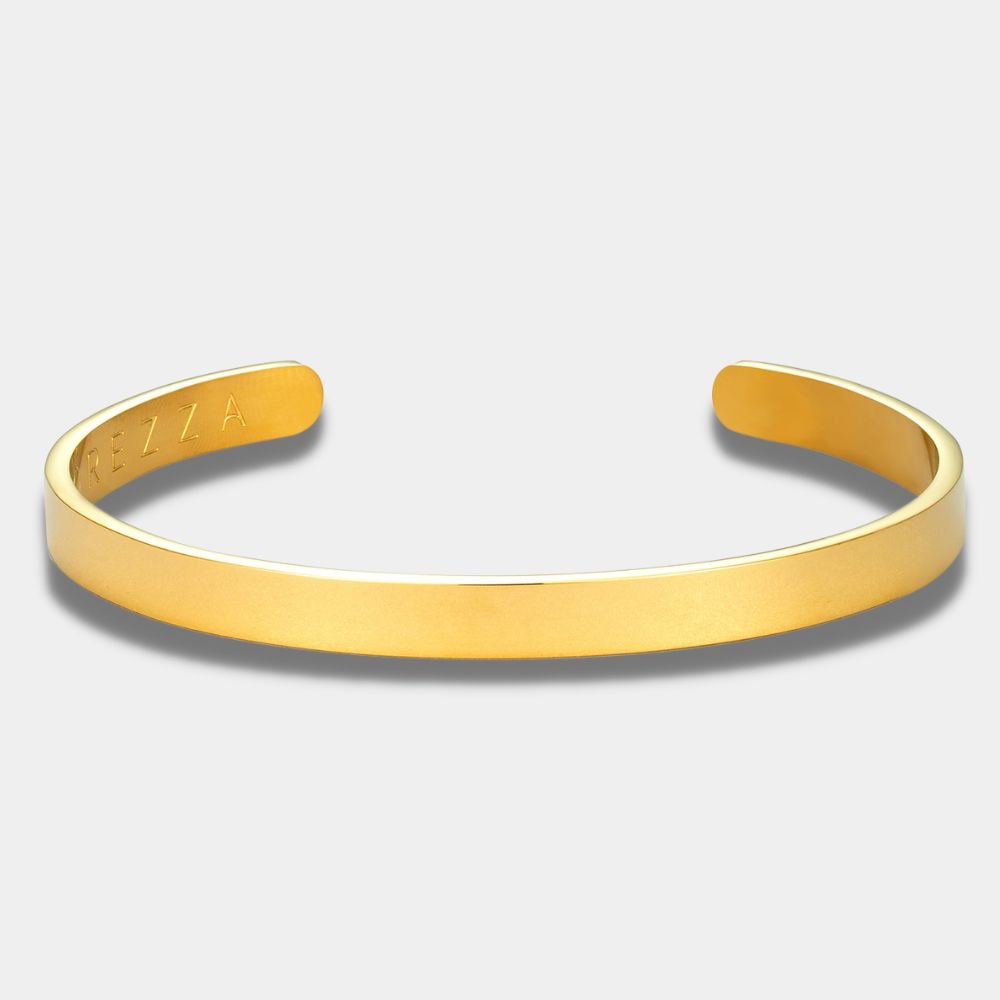 "ORO" GOLD SILVER CUFF BRACELET - Orezza Jewelry