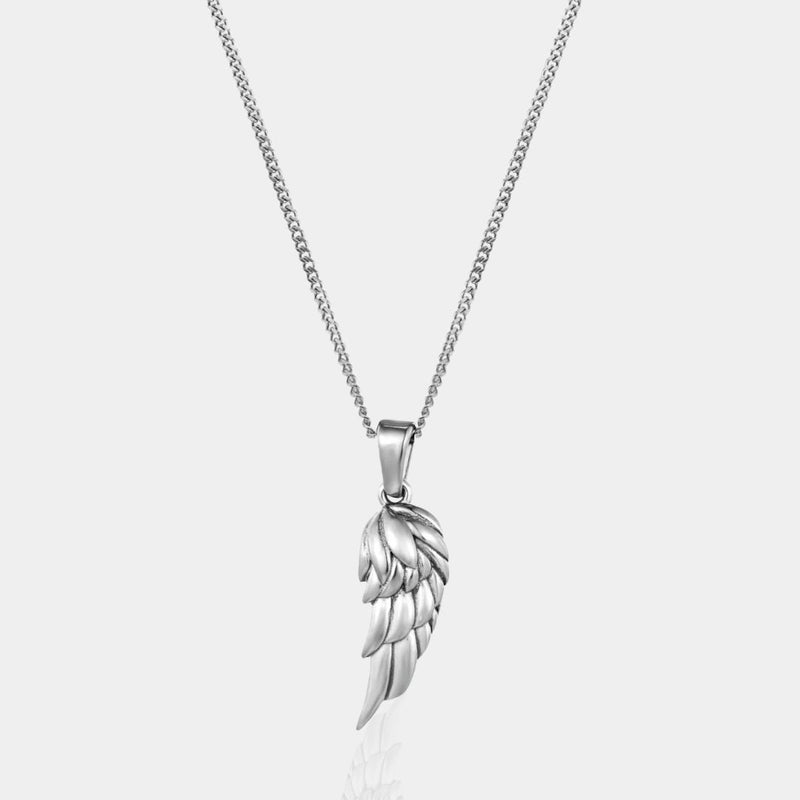 men silver wing necklace